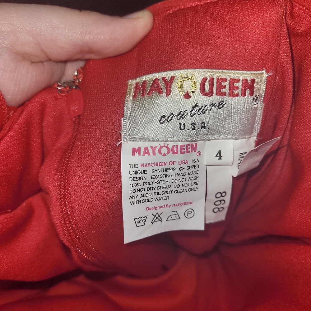 May Queen Red Ruffle One Shoulder Dress - Picture 7 of 8